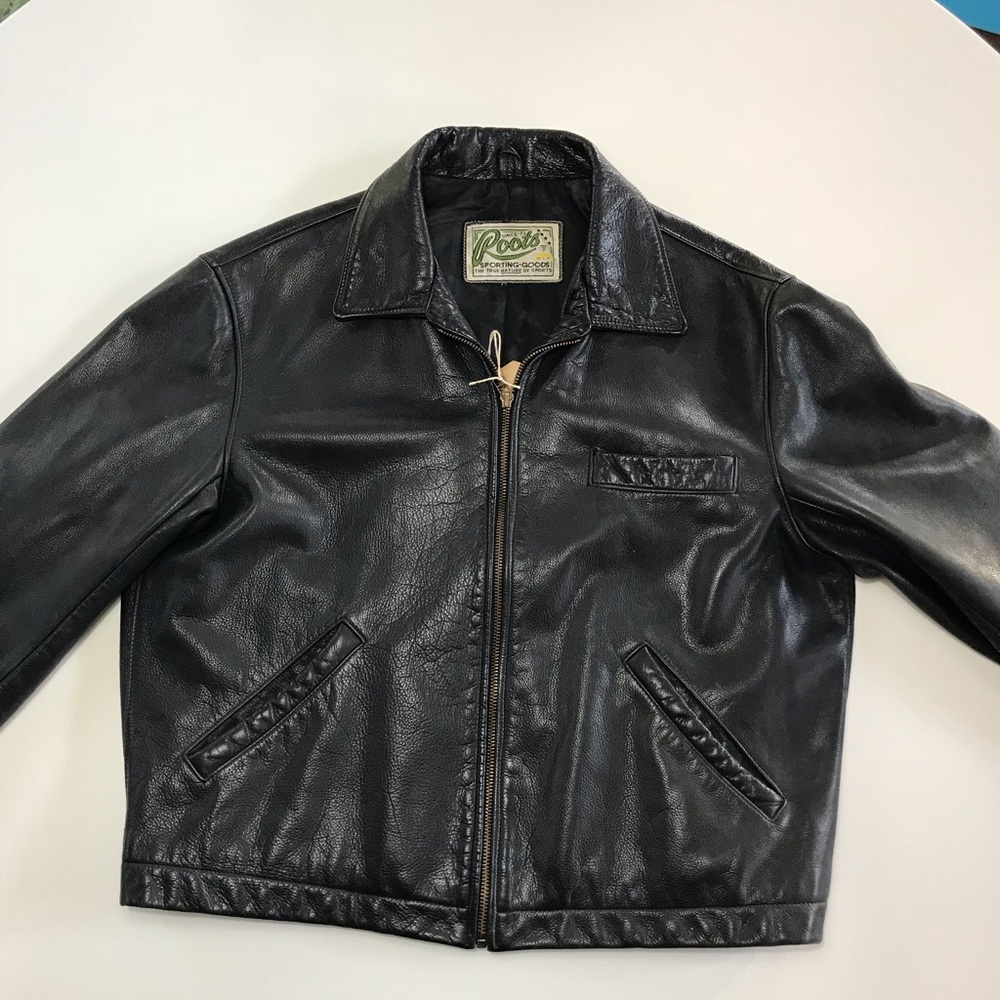 Vintage leather motorcycle jacket by Roots